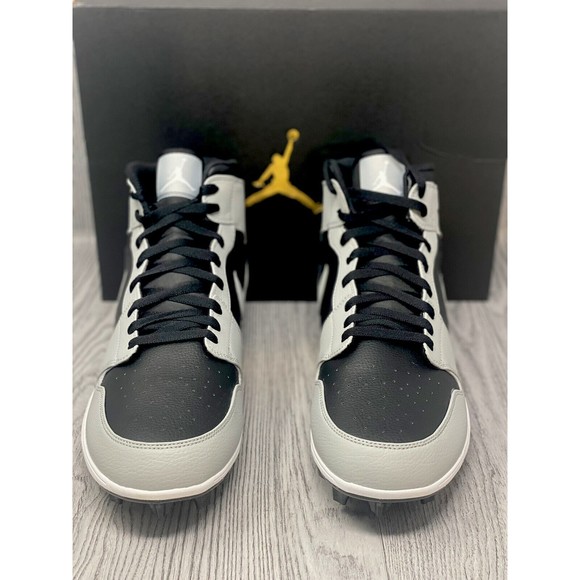 Nike Air Jordan 1 Mid TD Shadow 2.0 Football Cleat FJ6805-002 Black Grey Size 14 main image 5